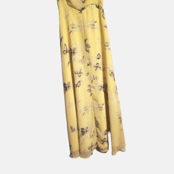 ASOS Yellow Floral Maxi Dress with Back V Cut Sz 6 - Picture 4 of 12